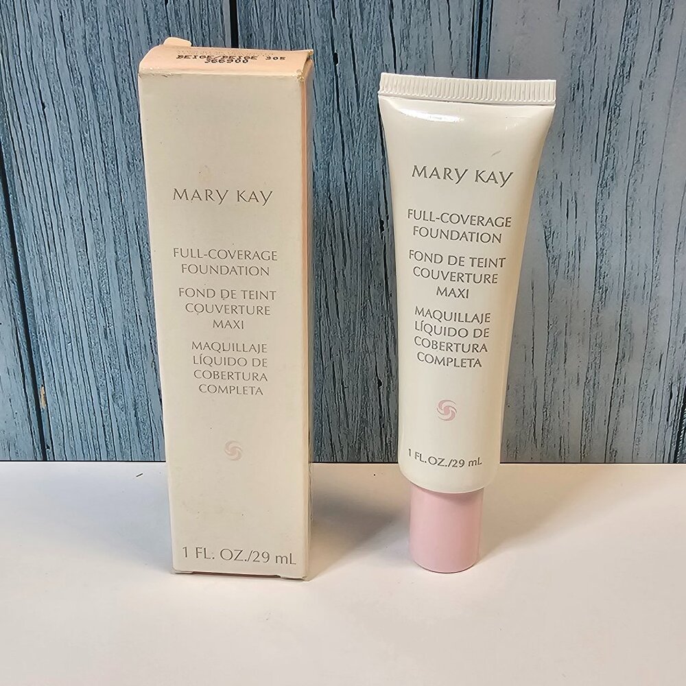 Mary Kay Full Coverage Foundation - Beige #305 - NIB - New‎ Old Stock